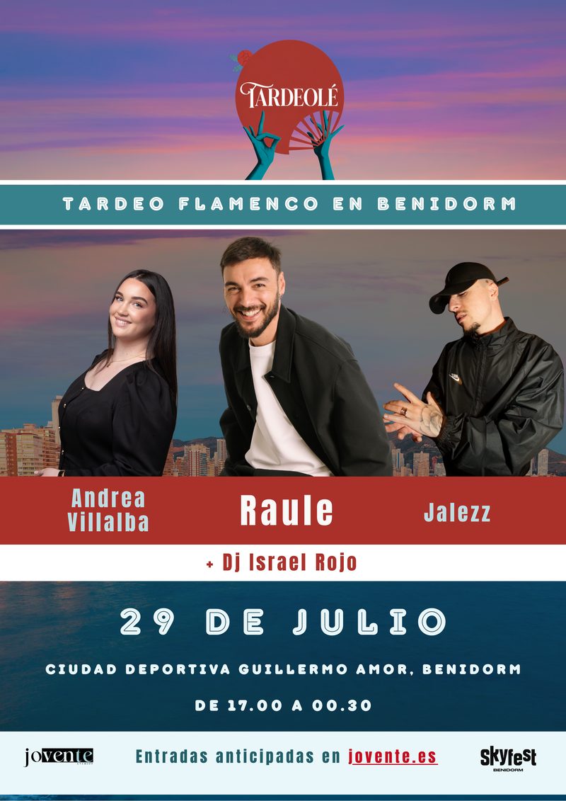 Cartel Tardeolé 29 de julio en Benidorm