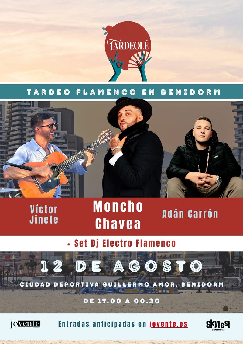 Cartel Tardeolé 12 de agosto en Benidorm
